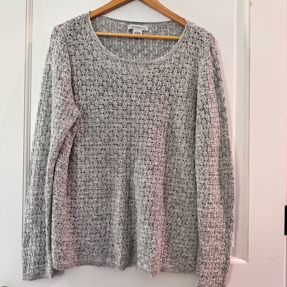 Liz Claiborne basket weave sweater size large, cotton rich